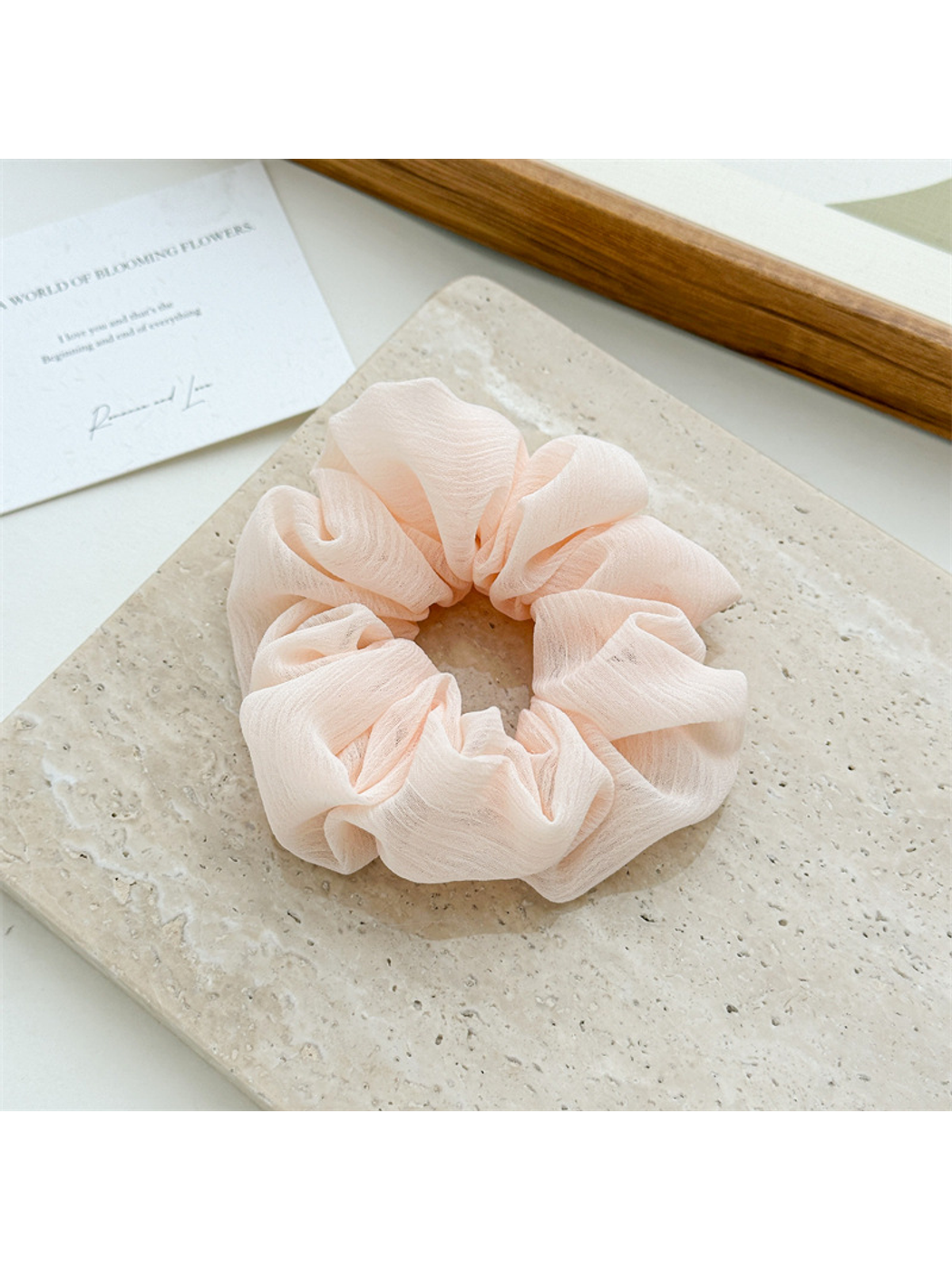 Gifty - Solid Color Chiffon Look Hair Scrunchie