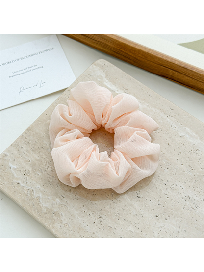 Gifty - Solid Color Chiffon Look Hair Scrunchie