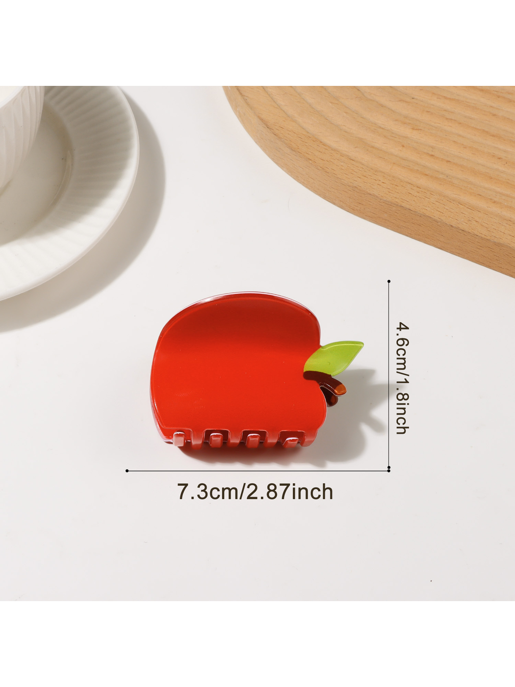 Beau - Playful Apple Shape PVC Hair Claw Clip
