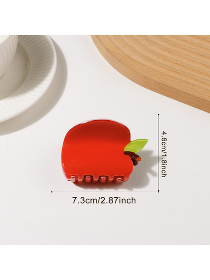 Beau - Playful Apple Shape PVC Hair Claw Clip