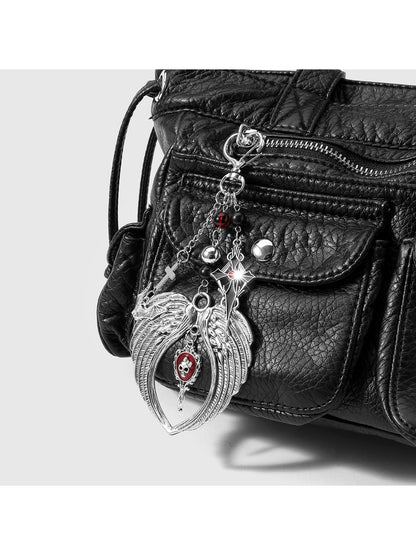 Keypus - Y2K Gothic Bat Coffin Wing Heart Keychain