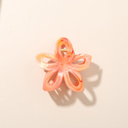 Beau - Marbled PS Alloy Flower Shape Women's Claw Clip