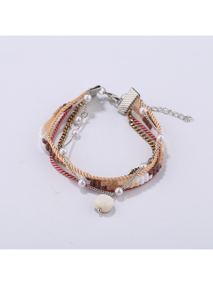 Lovra - Beaded Bohemian Wave Detail Beaded Bracelet