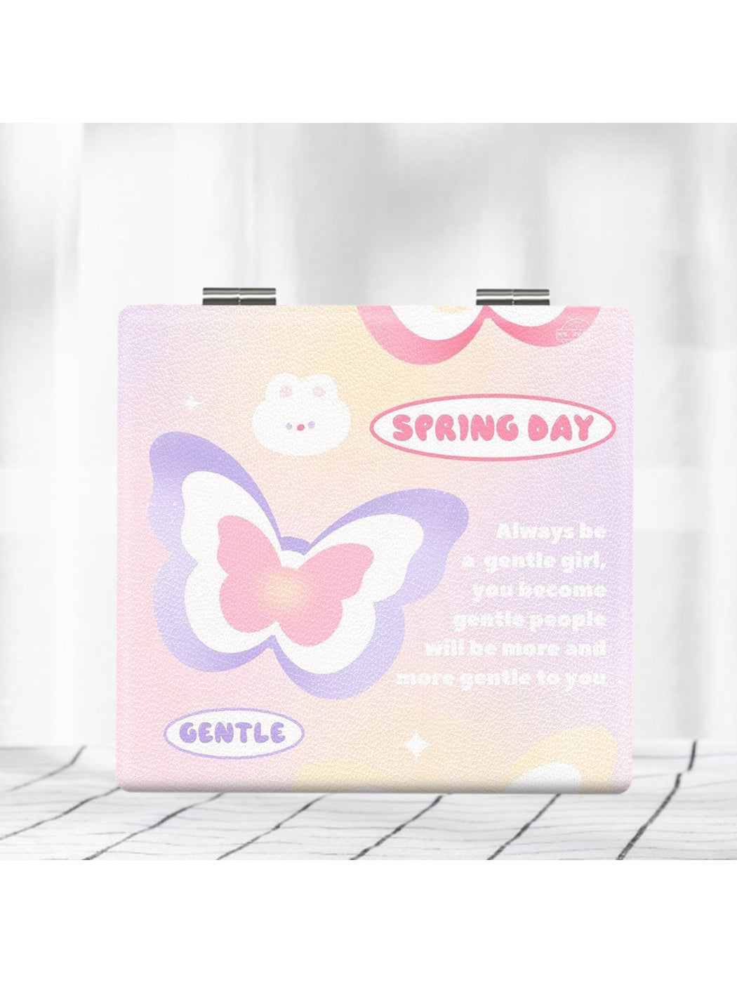 Mirroray - Pink Tones Butterfly Print Makeup Mirror
