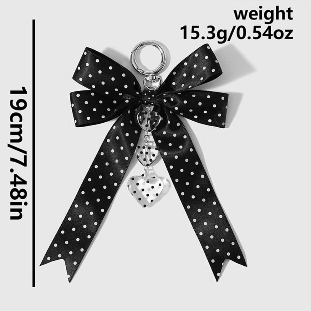 Keypus - Retro Polka Dot Bow Pendant Keychain