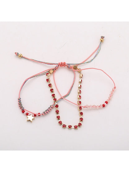 Lovra bracelet showing detailed star pattern made of small beads on wrist