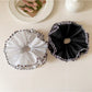 Gifty - Layered Mesh Contrast Trim Polyester Scrunchie