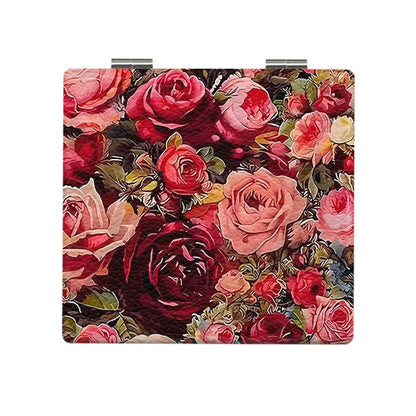 Mirroray - Decorative Flower Pattern Pocket Makeup Mirror