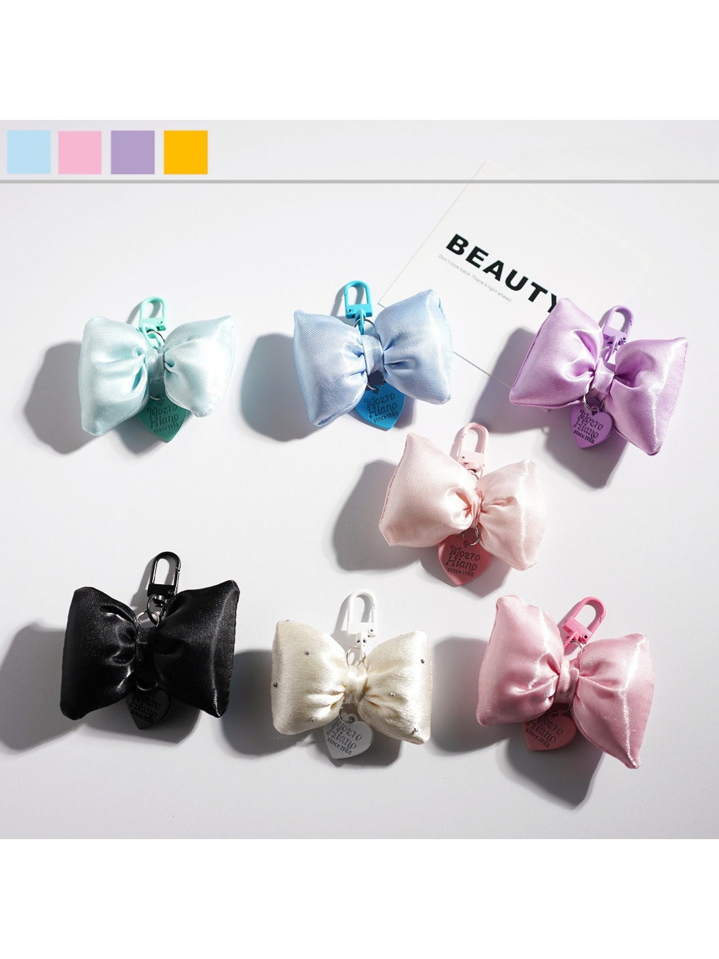 Keypus - Delicate Solid Color Bow Keychain