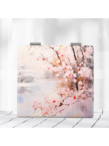 Mirroray - Retro Floral Print Folding Makeup Mirror