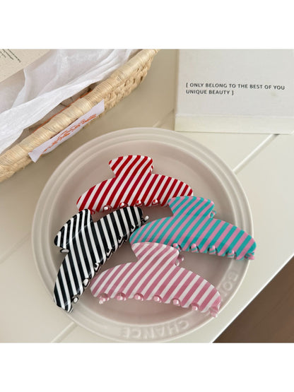 Beau - Striped Acrylic Glossy Finish Claw Clip