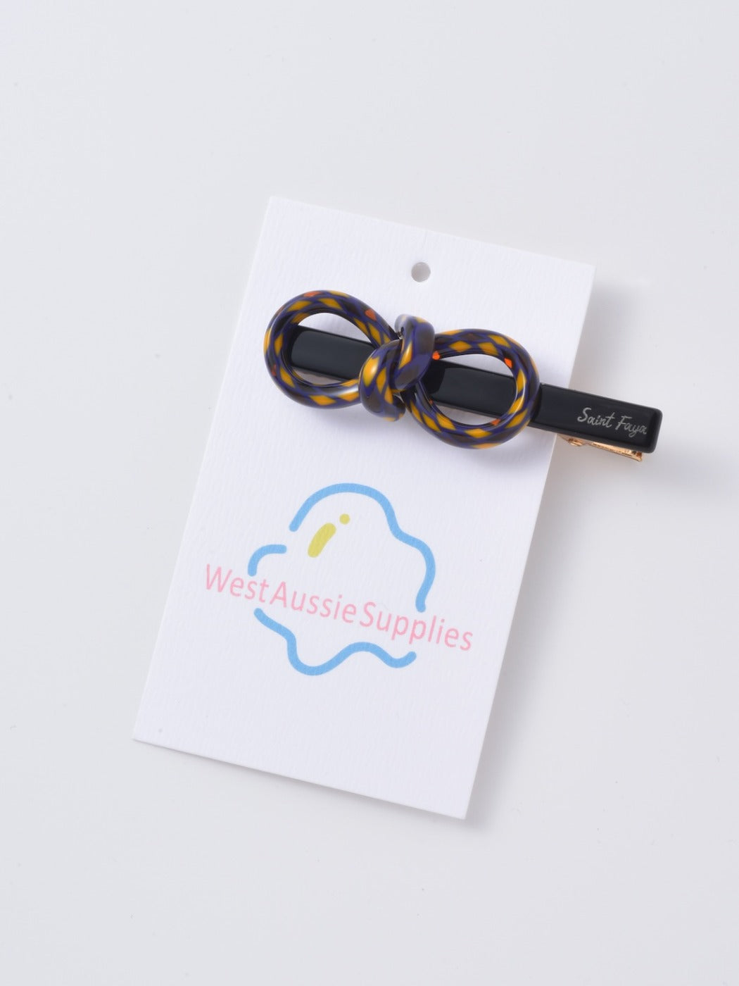 Beau - Stripe Bowtie Hair Clip