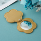 Flower compact mirror, open and closed views