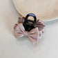 Beau - Double Bow Satin Look Claw Clip