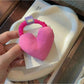 Gifty - Padded Heart Polyester Fabric Hair Tie
