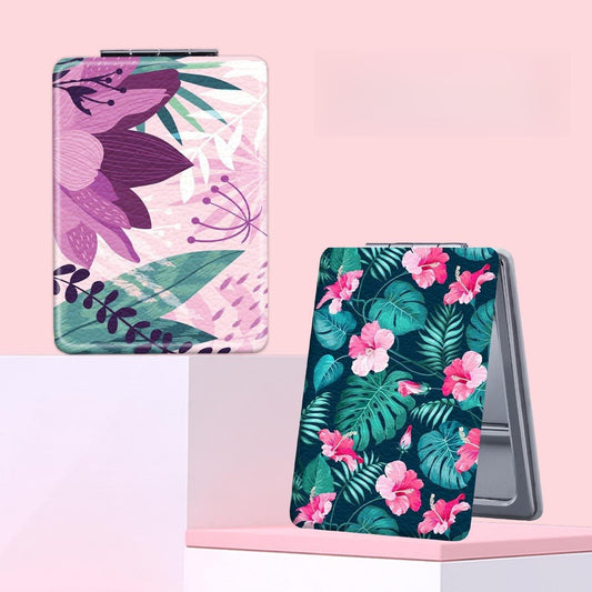 Mirroray - Portable PU Frame Printed Compact Makeup Mirror