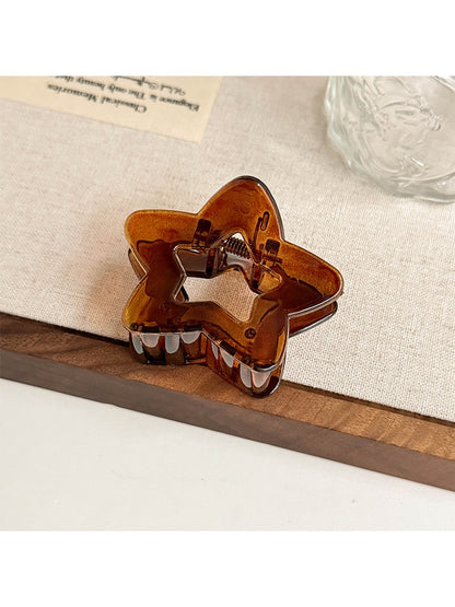 Beau - Glossy Hollow Star Plastic Alloy Claw Clip