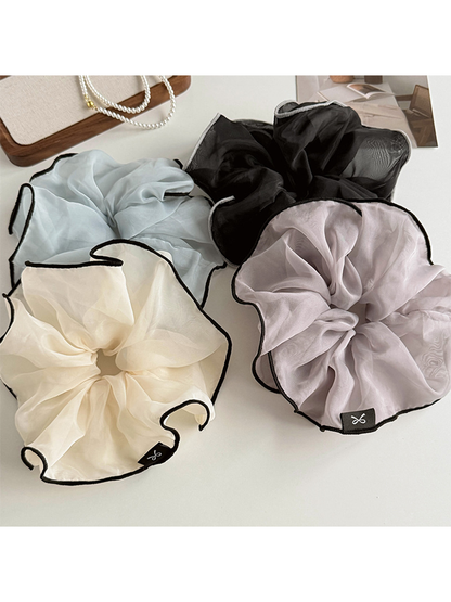 Gifty - Contrast Trim Organza Hair Scrunchie