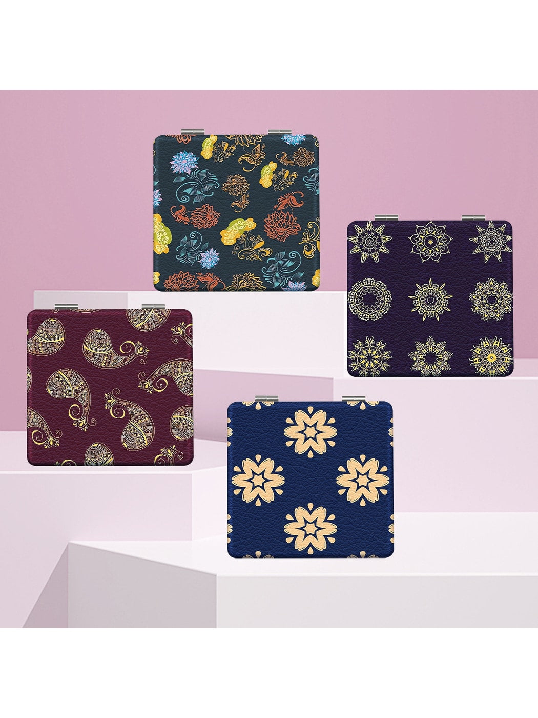 Mirroray - Floral Print Folding Portable Makeup Mirror