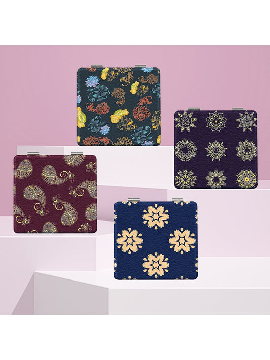 Mirroray - Floral Print Folding Portable Makeup Mirror