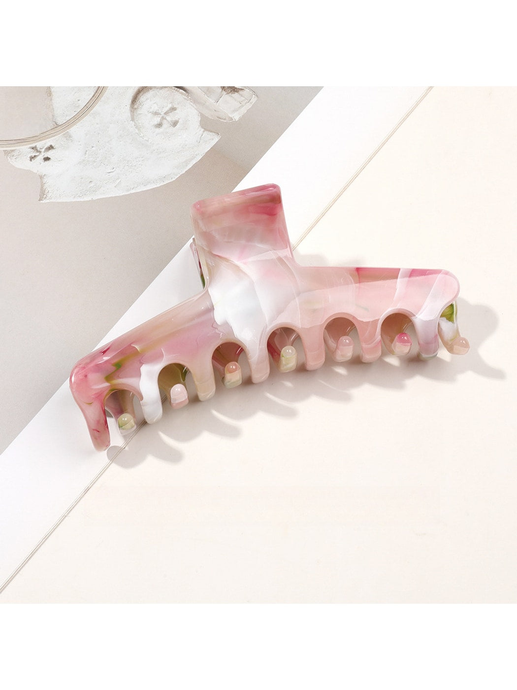 Beau - Marble Swirl Triangle PC Claw Hair Clip