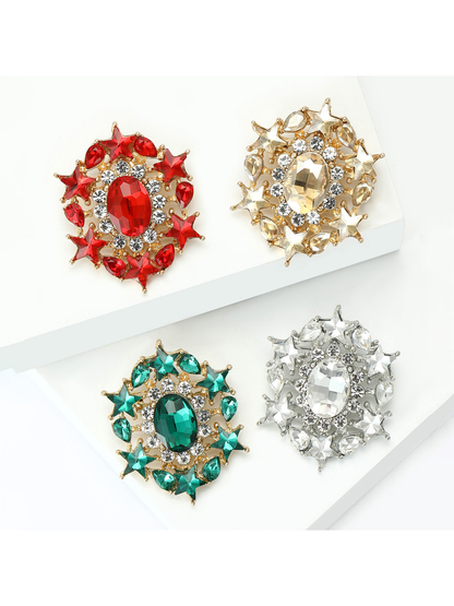Brovia - Creative Alloy Glass Inlay Pin Brooch