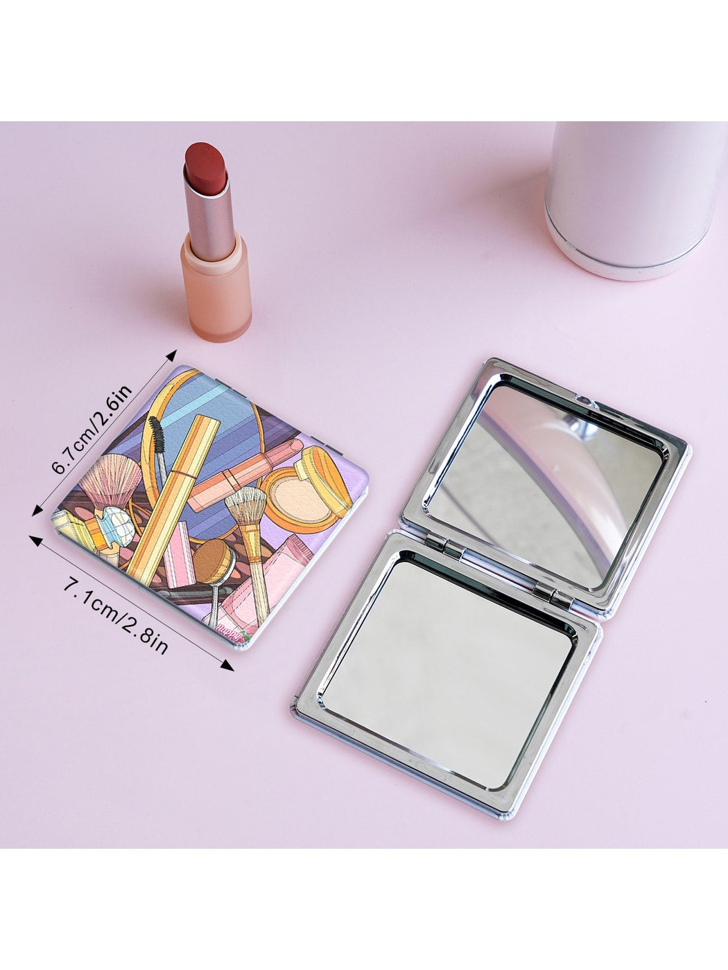 Mirroray - PU Leather Cartoon Style Compact Mirror