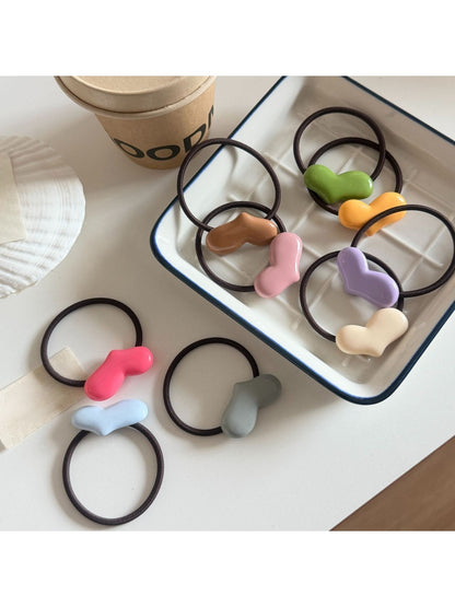 Gifty - Minimalist Solid Color Heart Hair Tie