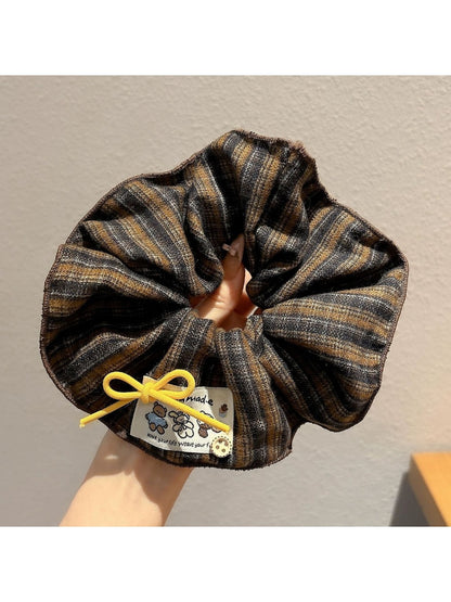 Gifty - Elegant Bow Checkered Scrunchie