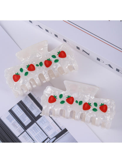 Beau - Oversized Strawberry Print Claw Clip