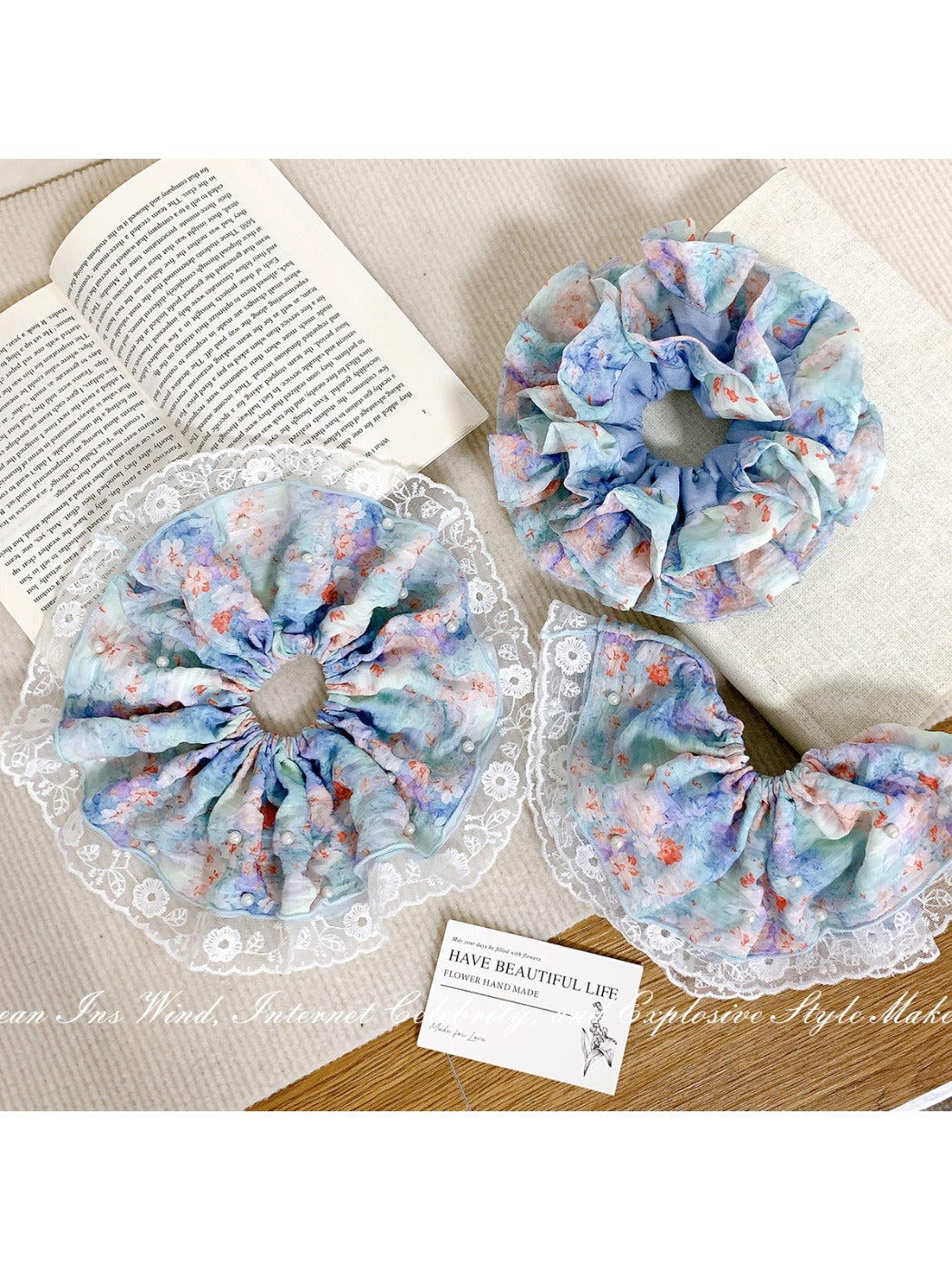 Gifty - Oil Painting Ink Hair Ring Lace