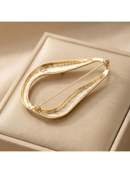Brovia - Geometric Polished Ring Shape Brooch