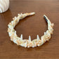 Gifty - Mesh Rhinestone Wave Tooth Detail Headband