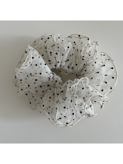 Gifty - Polka Dot Layered Mesh Hair Scrunchie