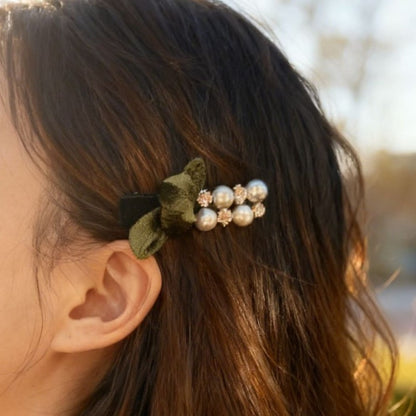 Beau - Bright Bow Bead Accent Hair Clip