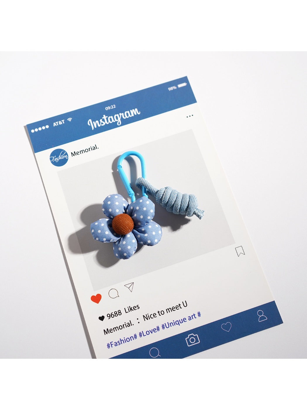 Keypus - Playful Denim Flower Keychain