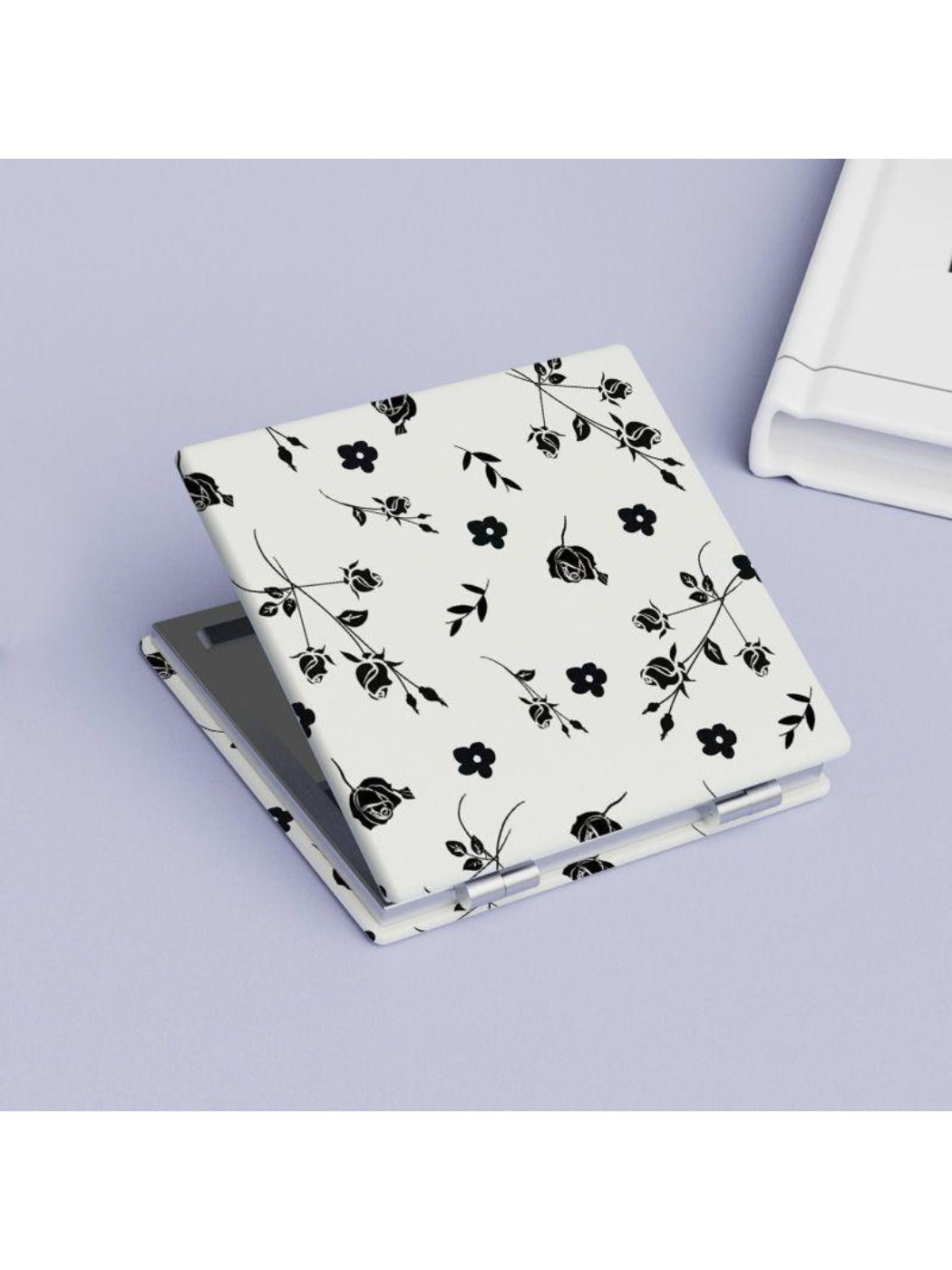 Mirroray - Vintage Rose Motif Square Compact Mirror
