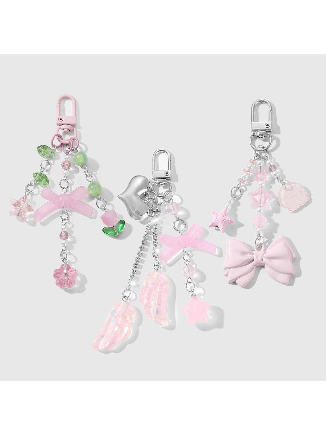 Keypus - Y2K Style Bow Wing Flower Keychain Bag Charm