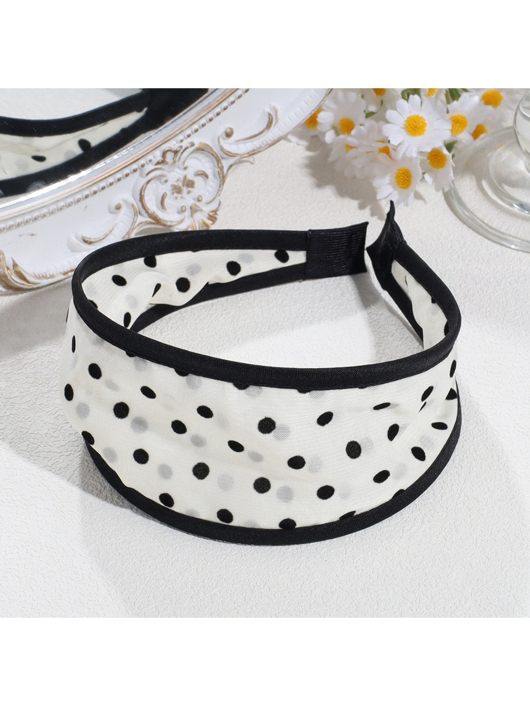 Gifty - Polka Dot Wide Fabric Trimmed Headband