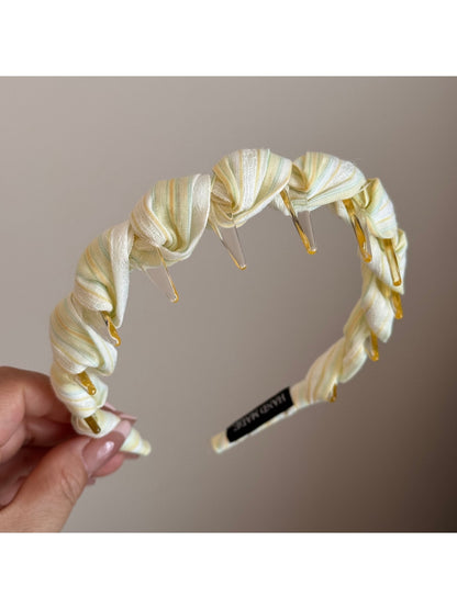 Gifty - Irregular Stripe Wrapped Headband and Scrunchie