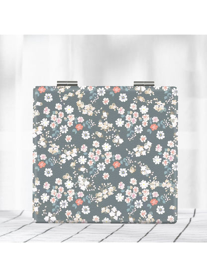 Mirroray - Square Floral Pattern Portable Makeup Mirror