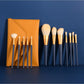 Smoosh 12 Piece Blue Makeup Brush color options including Navy, Orange, White