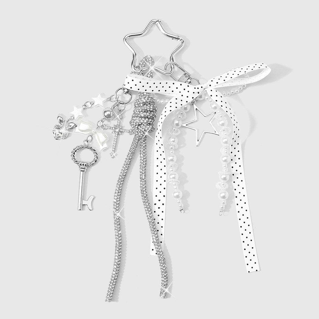 Keypus - Sparkly Cross and Comb Charm Keychain