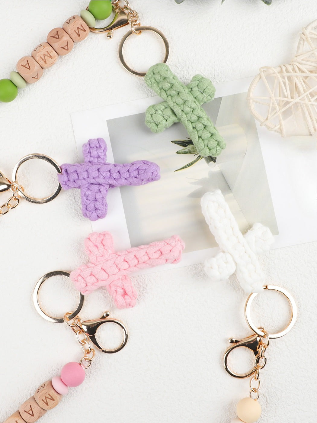 Keypus - Cross Shaped Letter Pattern Keychain