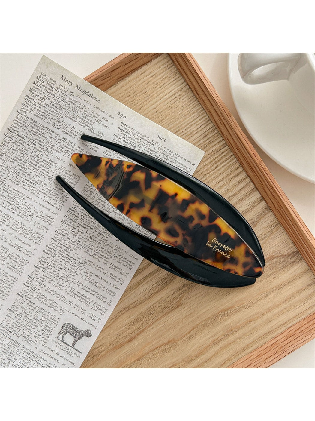 Beau - Line Detail Acetate Barrette Hair Clip