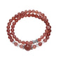 Strawberry quartz beads with natural variations on Lovra multi-wrap bracelet
