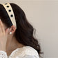 Gifty - Simple Punk Style PU Leather Alloy Detail Headband