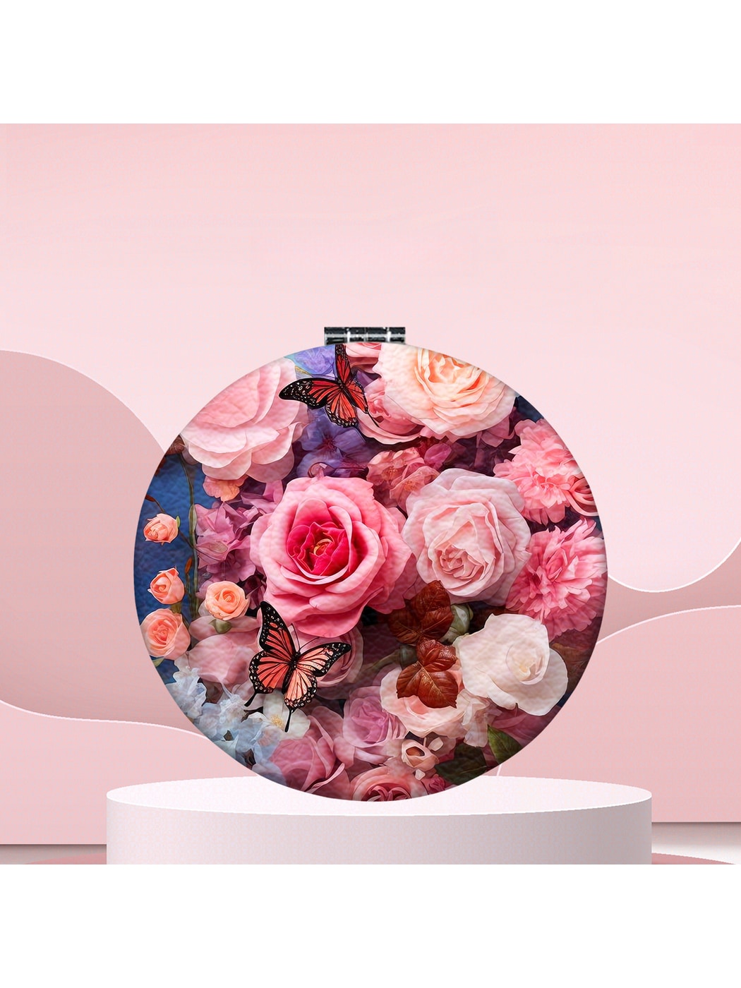Mirroray - Floral Print Foldable Handheld Tabletop Mirror