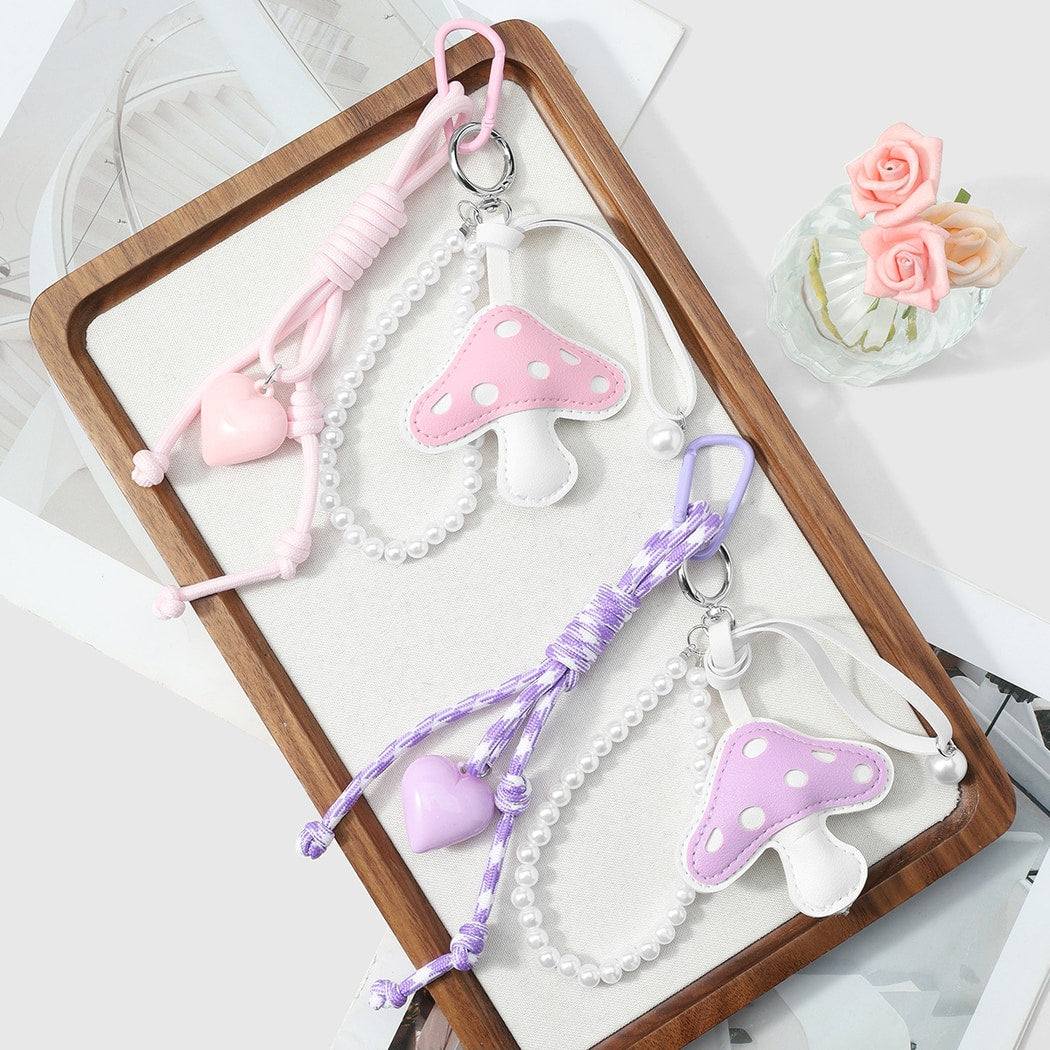 Keypus - Fresh Decorative Mushroom Heart Keychain