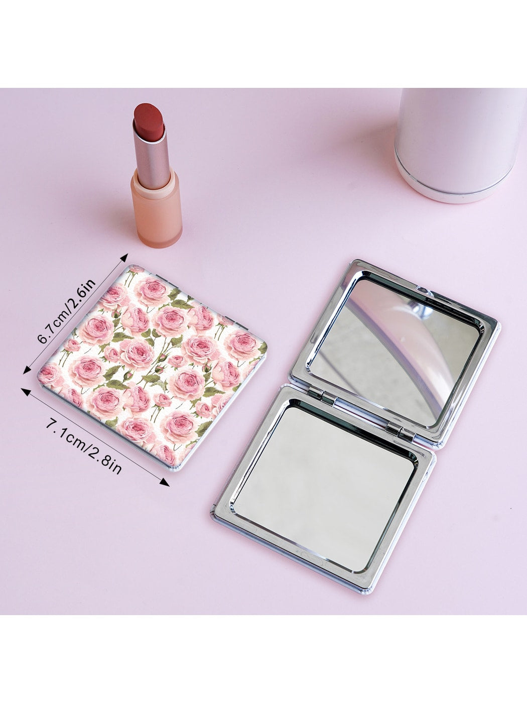 Mirroray - Floral Pattern Portable Folding Makeup Mirror